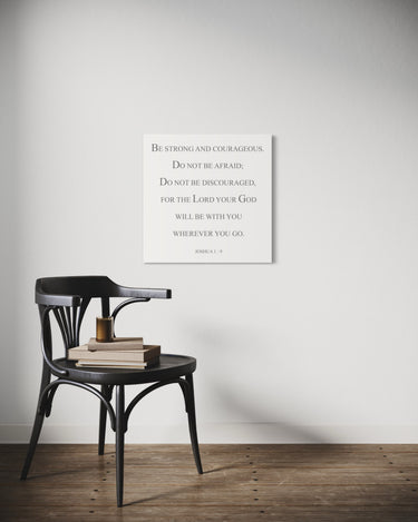 JOSHUA 1:9 TYPOGRAPHY SCRIPTURE PRINT ON CANVAS