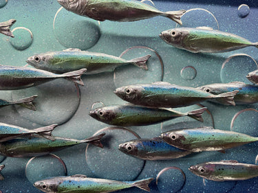 ORIGINAL CHROME MACKEREL SHOAL WALL PANEL BY DANIEL LAURENCE
