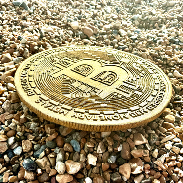 BITCOIN BTC DETAILED GOLD LEAF WALL ART