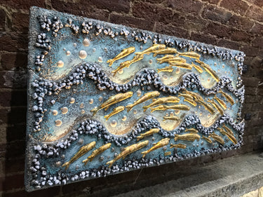 LAYERED WAVE ILLUMINATED WALL PANEL BY DANIEL LAURENCE