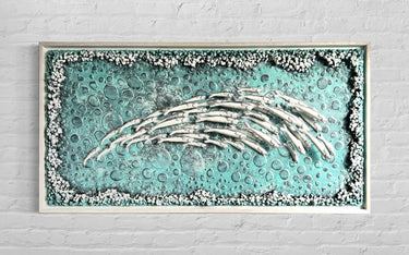 ORIGINAL SILVER AND IVORY FISH SHOAL PANEL BY DANIEL LAURENCE