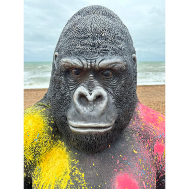 THE ARTFUL APE HANDPAINTED GORILLA STATUE BY DANIEL LAURENCE