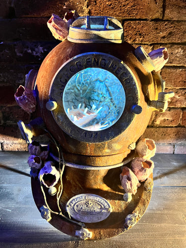 MYSTERIOUS ENCRUSTED DIVERS HELMET BY DANIEL LAURENCE