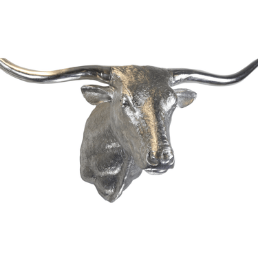 TEXAS LONGHORN SILVER WALL ART
