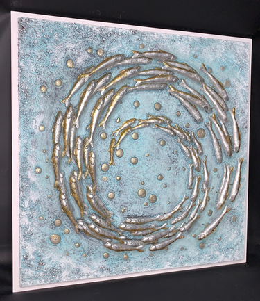 BRONZE SPIRAL SHOAL ORIGINAL WALL PANEL BY DANIEL LAURENCE
