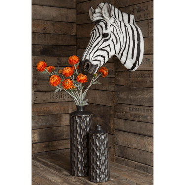BLACK & WHITE ZEBRA HEAD WALL ART