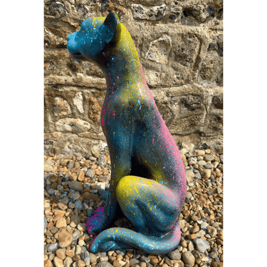 HAND PAINTED NEON MOON CAT PANTER BY DANIEL LAURENCE