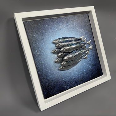 BAIT BALL - FISH SHOAL WALL SCULPTURE BY DANIEL LAURENCE